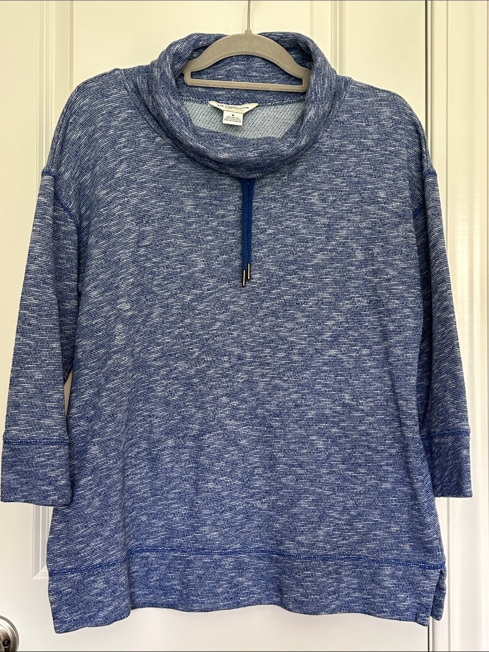 Liz Claiborne Blue Marled Cowl Neck Sweater, M